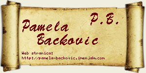 Pamela Backović vizit kartica
